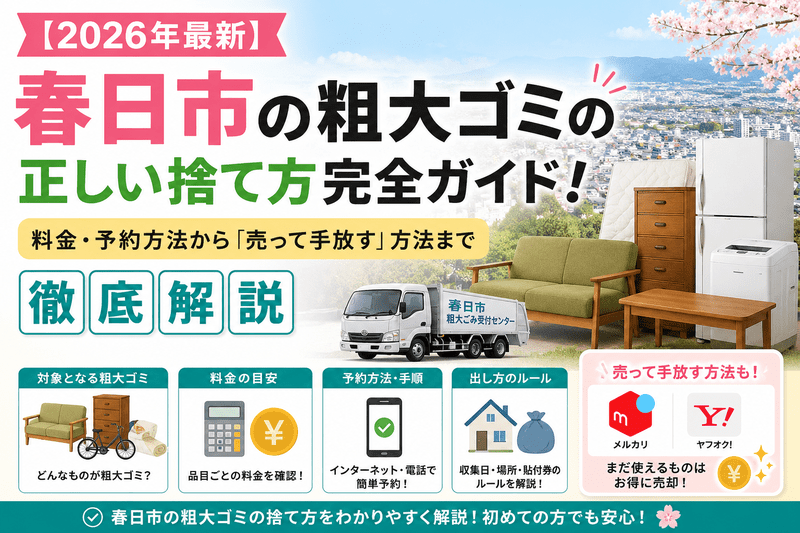 【2026年最新】春日市の粗大ゴミの正しい捨て方完全ガイド！料金・予約方法から「売って手放す」方法まで徹底解説