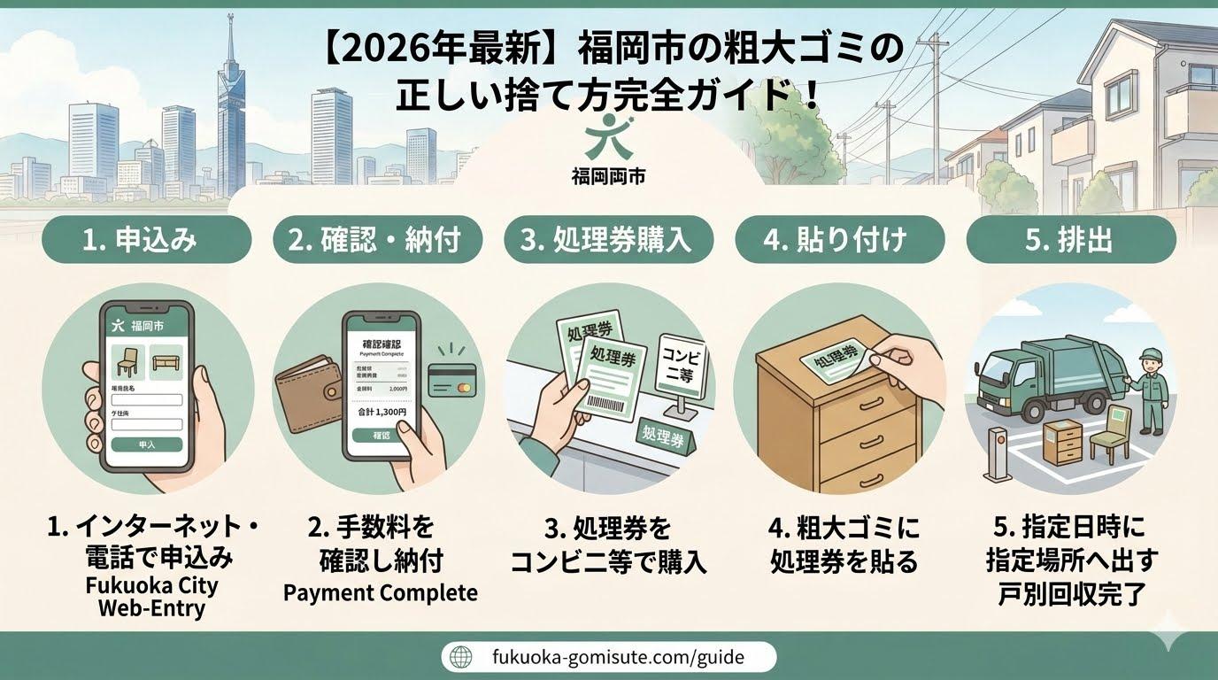 福岡市の粗大ゴミ「戸別回収」：カンタン5ステップ