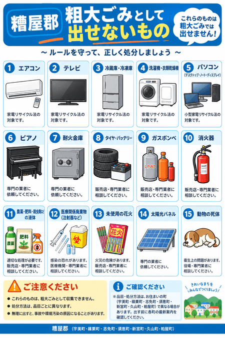 粗大ゴミとしてだせないもの